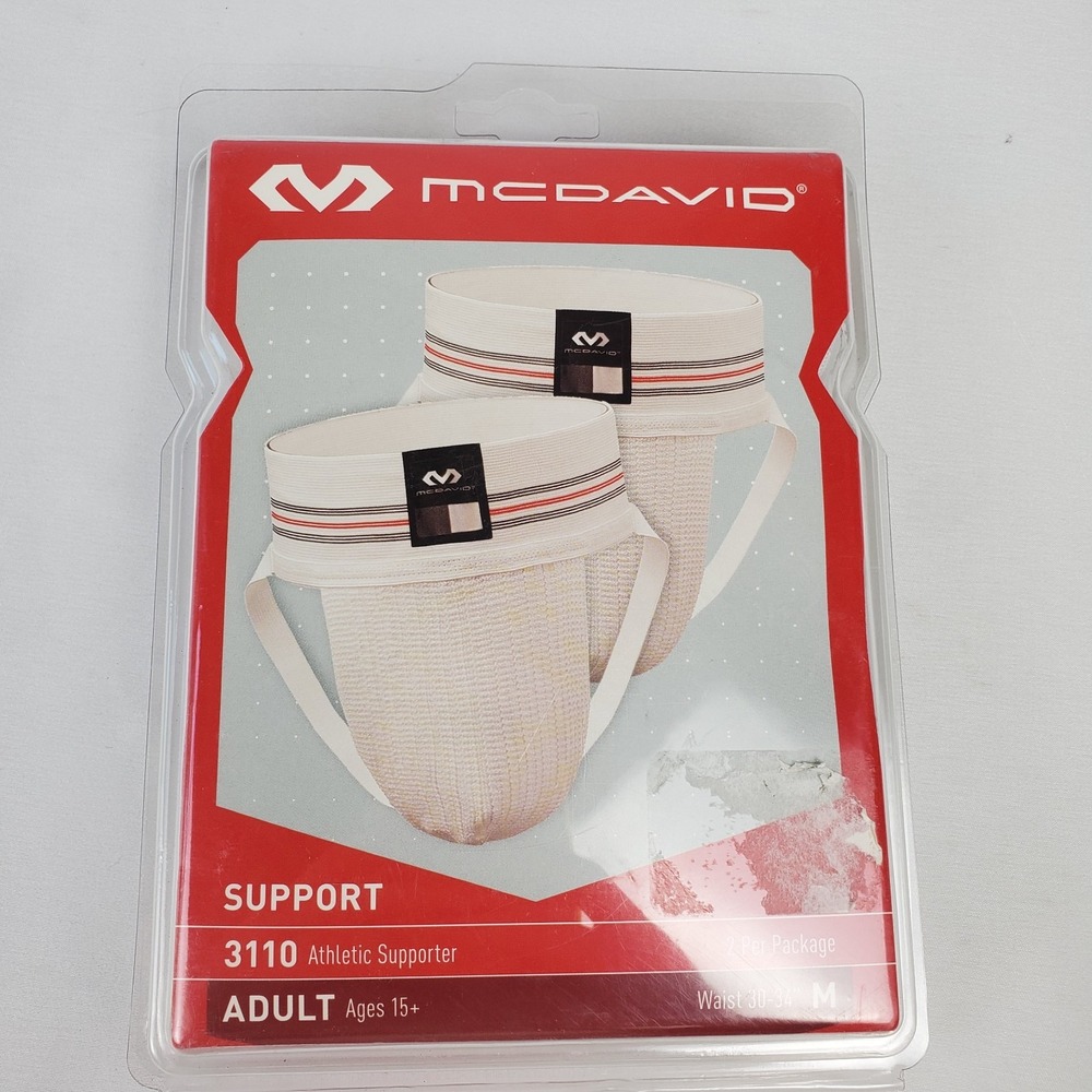 McDavid 3110 Adult White Athletic Supporter 2 pack: Size Medium 30-34" Waist